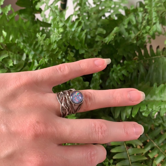 925s Sterling Opal ring SIZE 8 fairy core - Picture 12 of 15